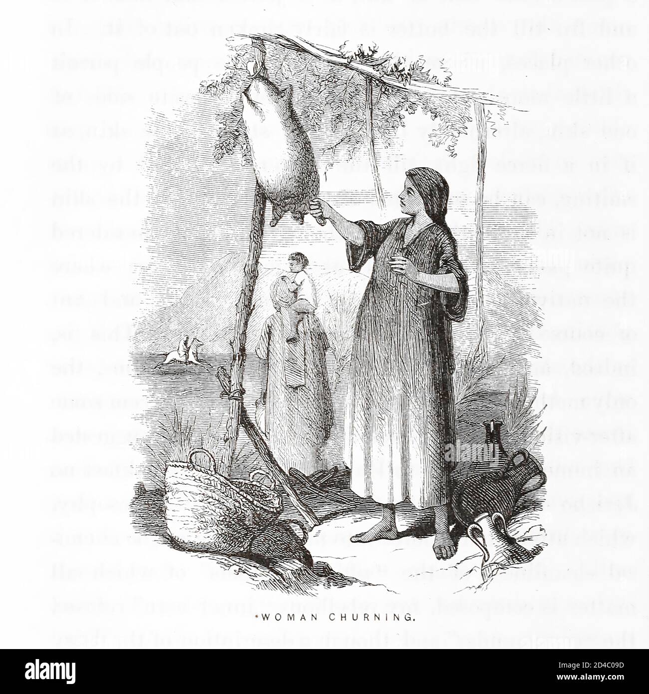 Donna che incisioni di legno dal libro 'Palestina, passato e presente' con Biblico, letterario e Avvisi scientifici di Rev. Osborn, H. S. (Henry Stafford), 1823-1894 pubblicato a Filadelfia, da J. challen & son; nel 1859 Foto Stock