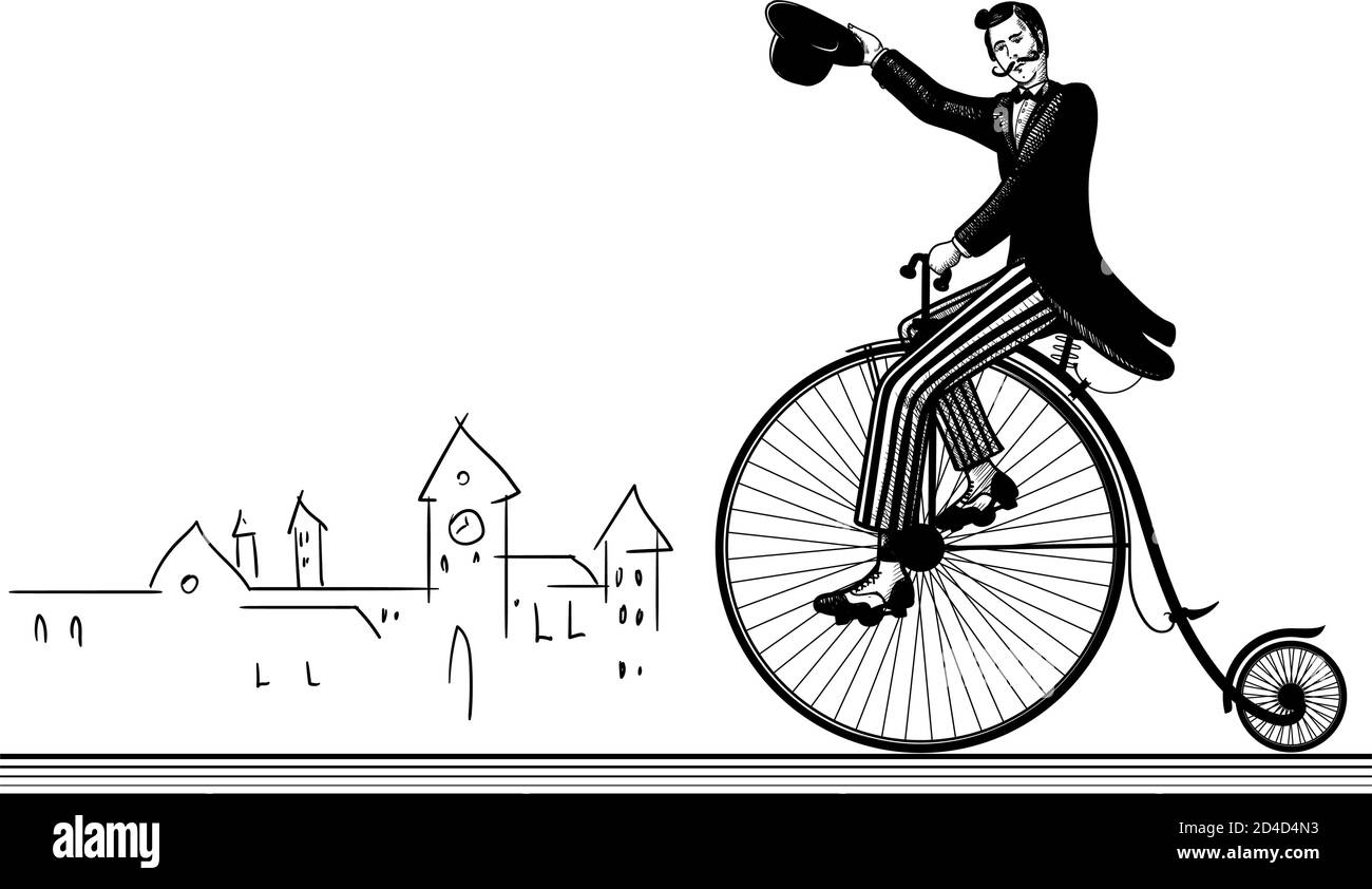 vecchia corsa in bicicletta Illustrazione Vettoriale