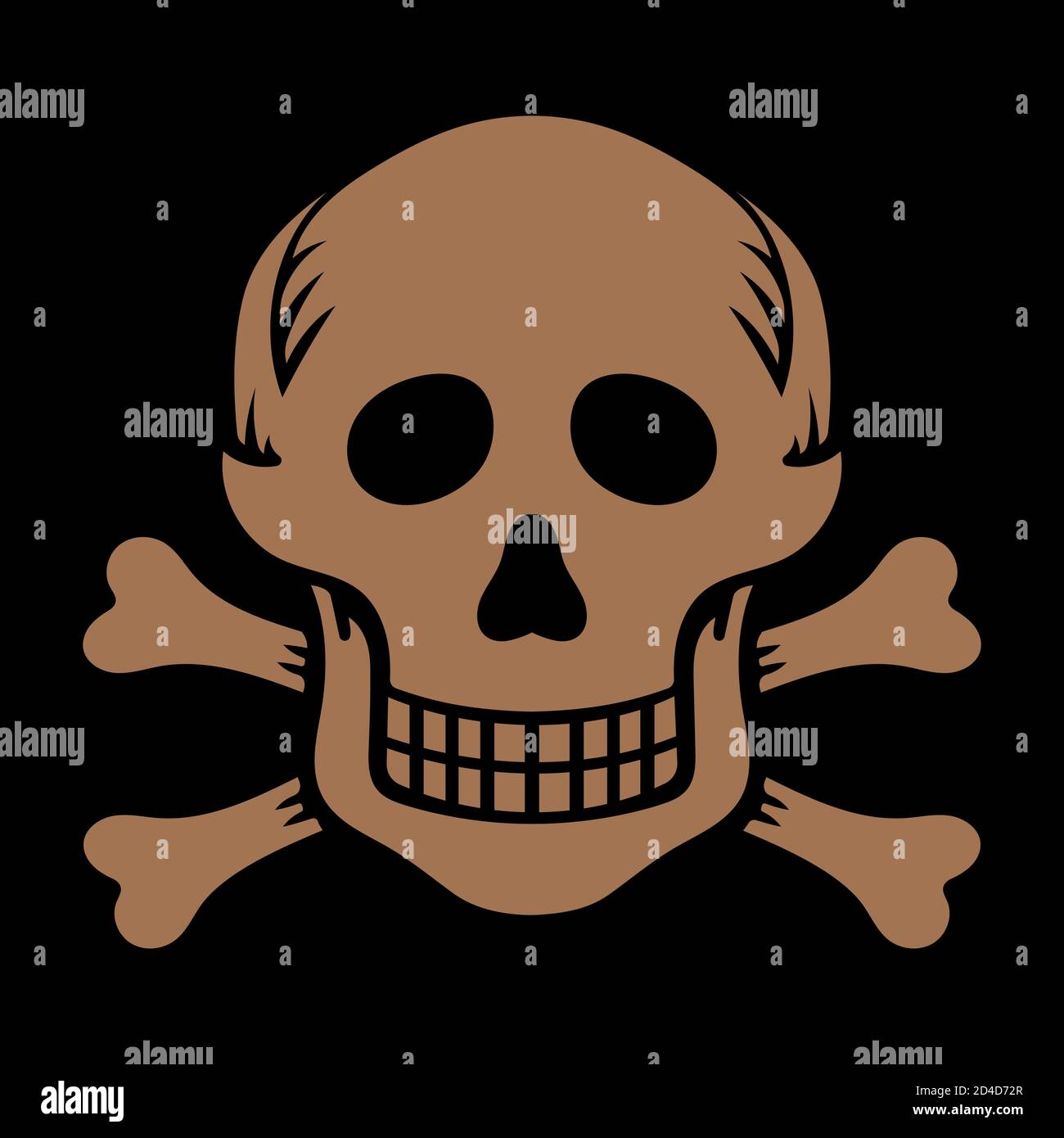 Cranio con ossa in stile retrò vintage Illustrazione Vettoriale