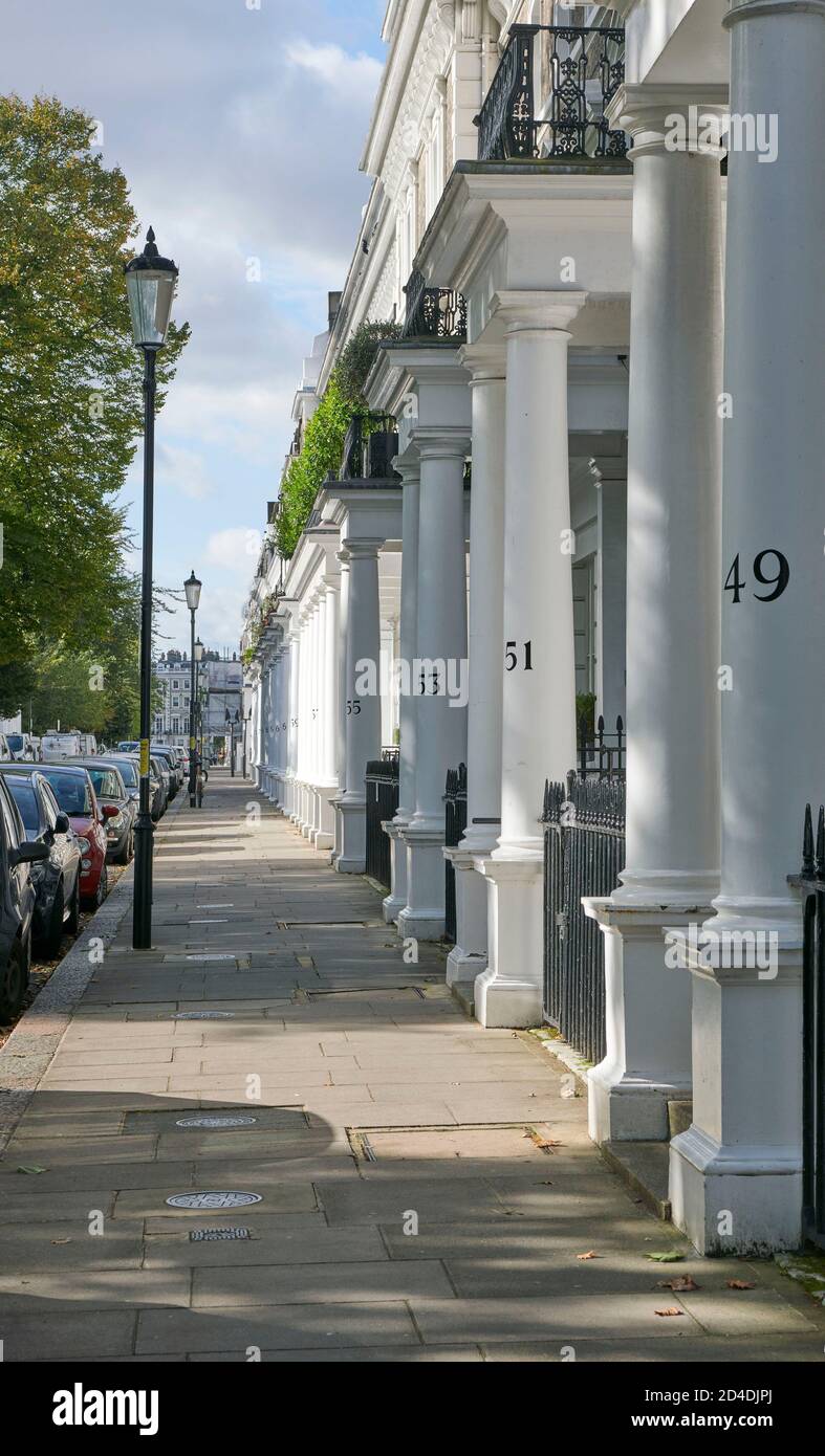 Scena stradale, Onslow Square, South Kensington, West London, UK Foto Stock