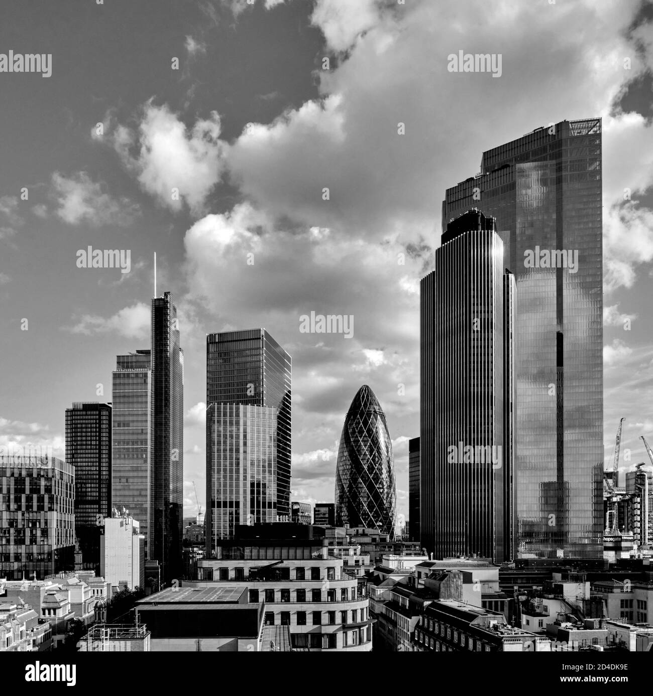 City of London Skyline guardando verso Bishopsgate Street, Londra, Regno Unito Foto Stock