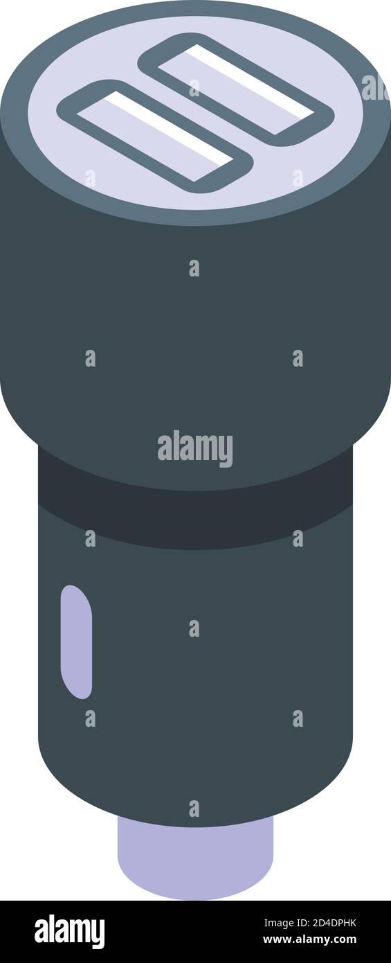 Icona del caricabatteria per auto, stile isometrico Illustrazione Vettoriale
