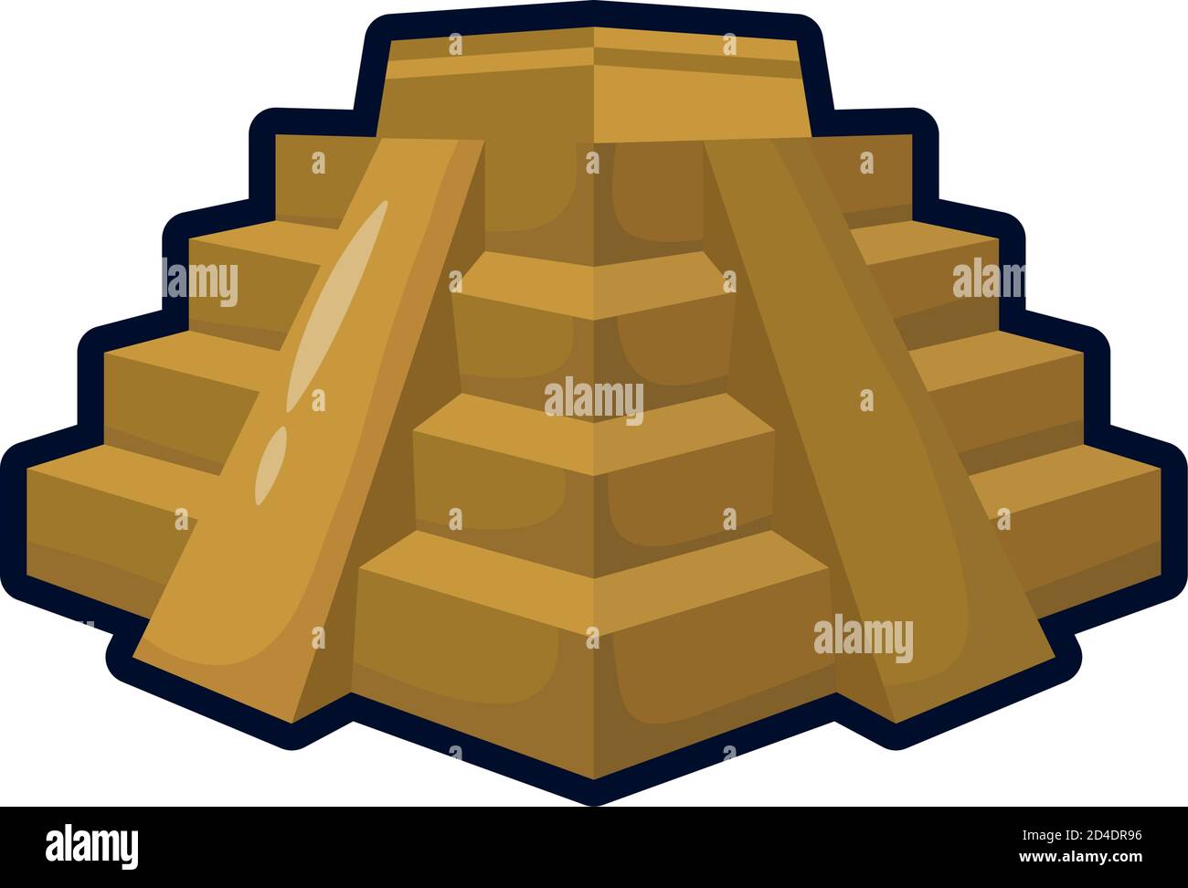 messico piramide cultura piatto icona disegno vettoriale illustrazione Illustrazione Vettoriale
