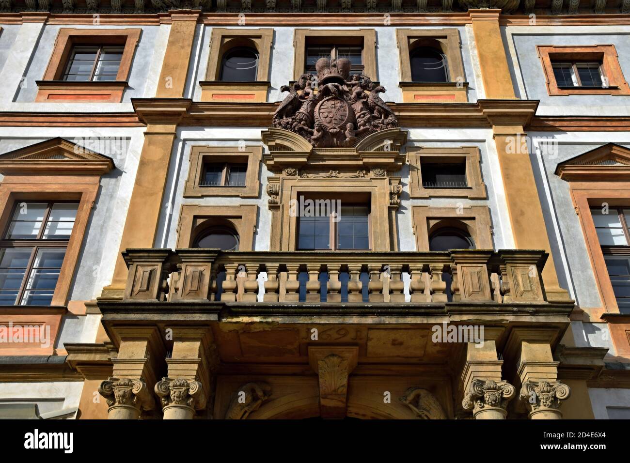 Toscana (Thun-Hohenstein) Palazzo in Piazza Hradcany vicino al Castello di Praga è stato costruito nel 1689-91, oggi è utilizzato dal Ministero degli Affari Esteri. Foto Stock