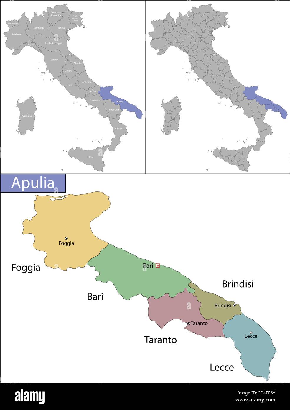 Illustrazione della Puglia è una regione del Sud Italia Illustrazione Vettoriale