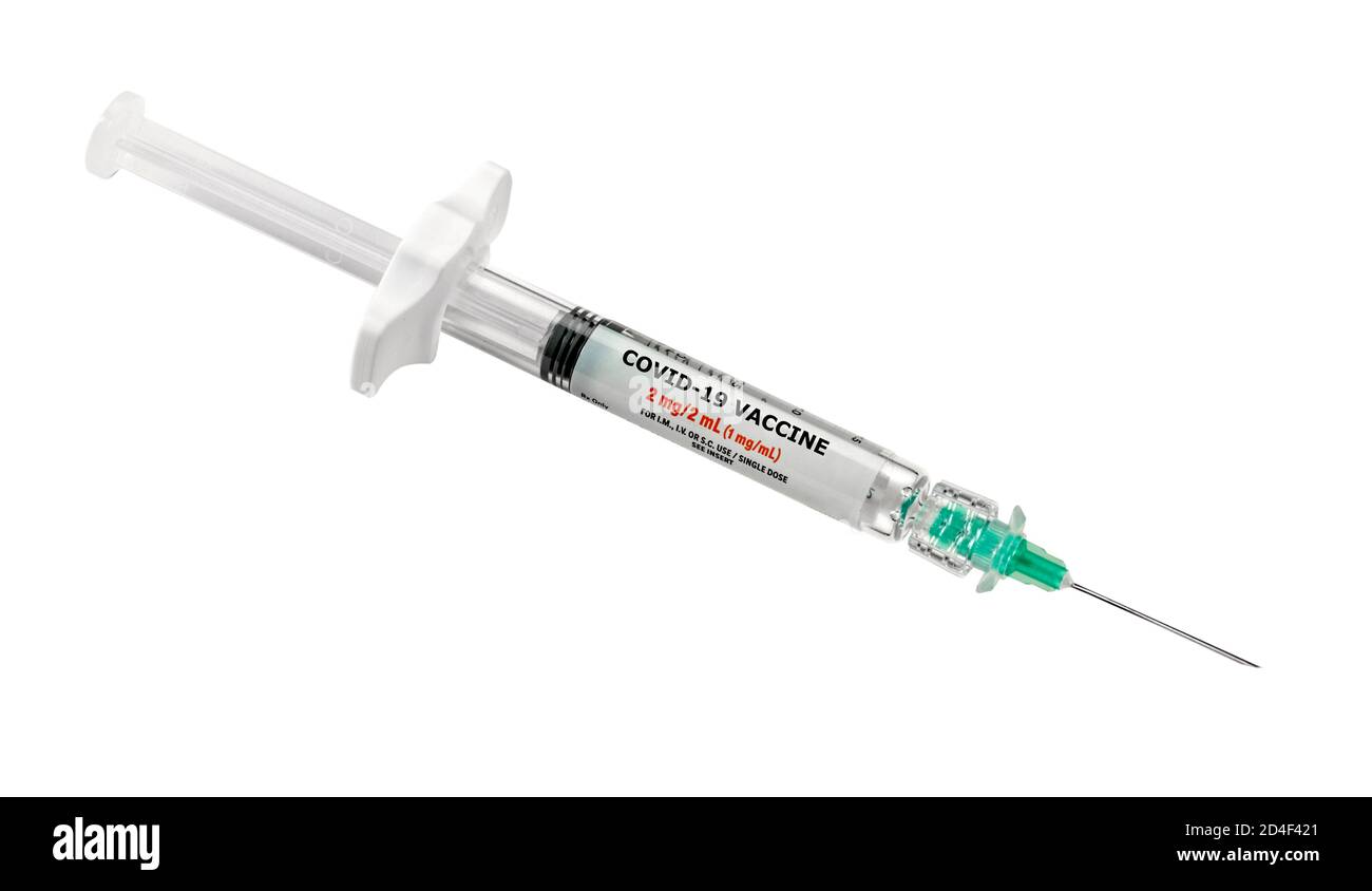Ago per siringa vaccino Covid-19 Foto Stock