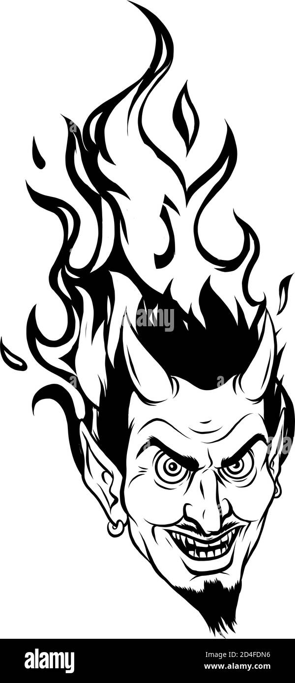 Simbolo di Halloween che brucia male. Immagine vettoriale Illustrazione Vettoriale