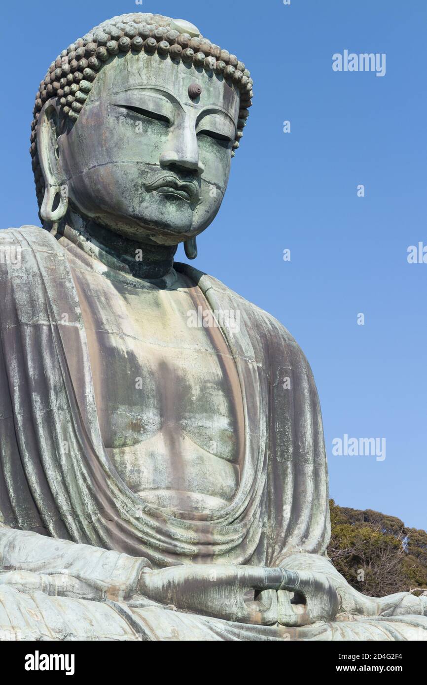 KAMAKURA, GIAPPONE - 30 dicembre 2014: 30 dicembre 2014, Kanagawa, Giappone - una statua di Buddha (Kamakura Daibutsu) a Kotoku-in, un tempio buddista del Jo Foto Stock
