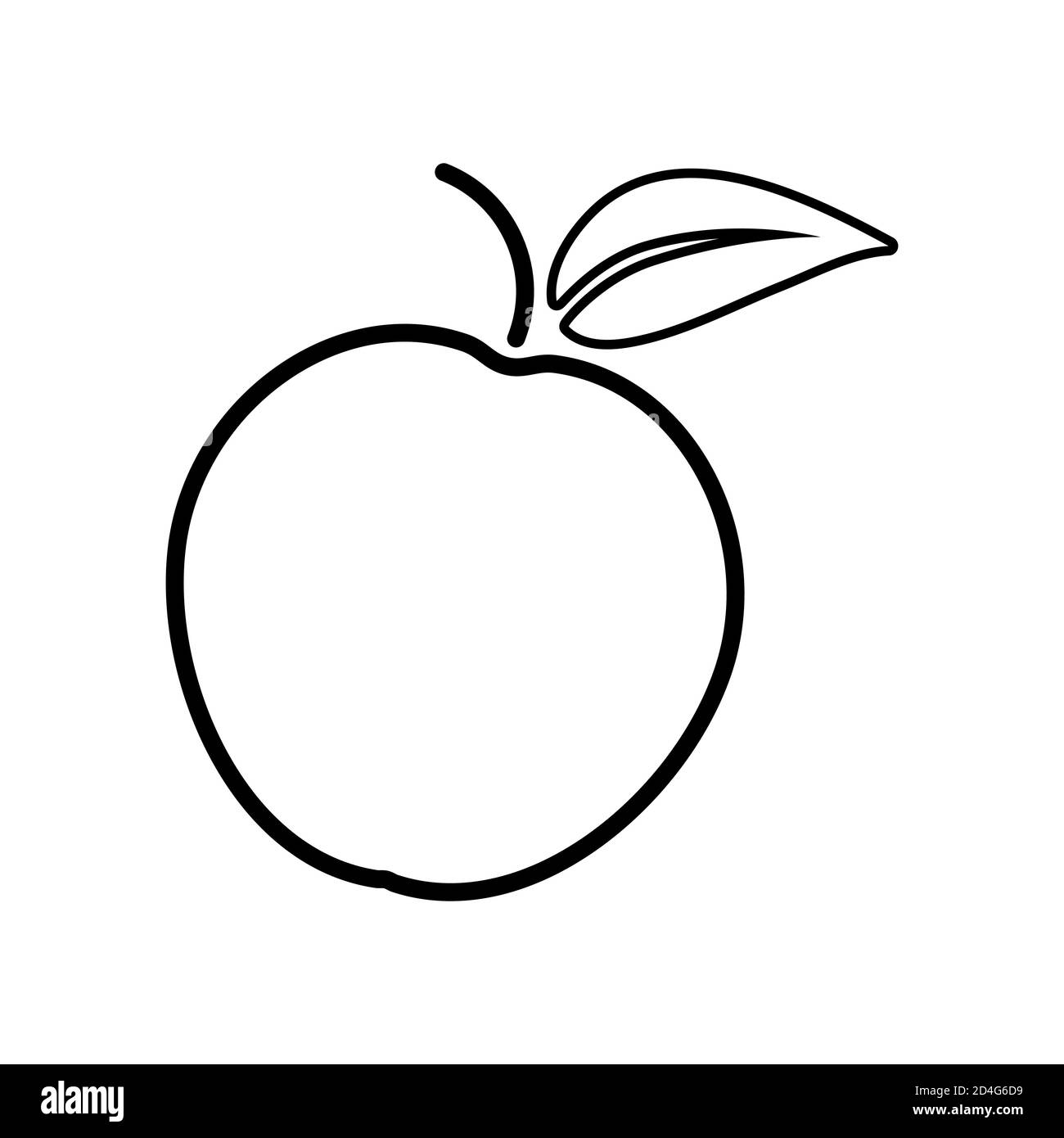 Icona vettoriale minimalistica di Apple Simple Outline Illustrazione Vettoriale