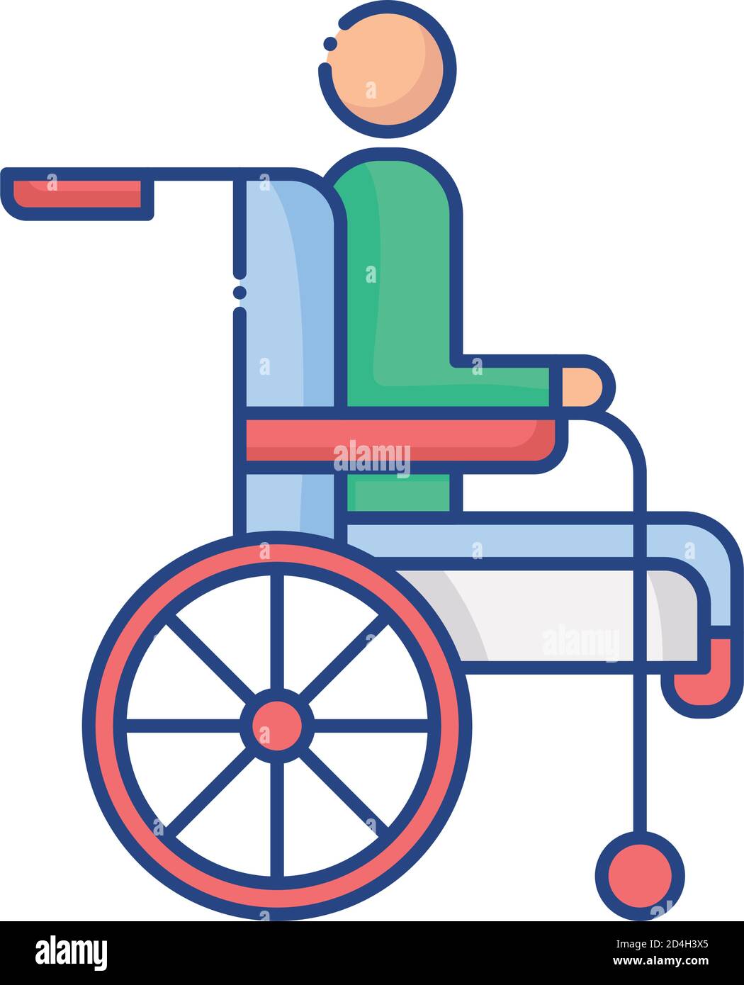 sedia a rotelle con disegno grafico vettoriale a icone in stile piatto per  disabili Immagine e Vettoriale - Alamy