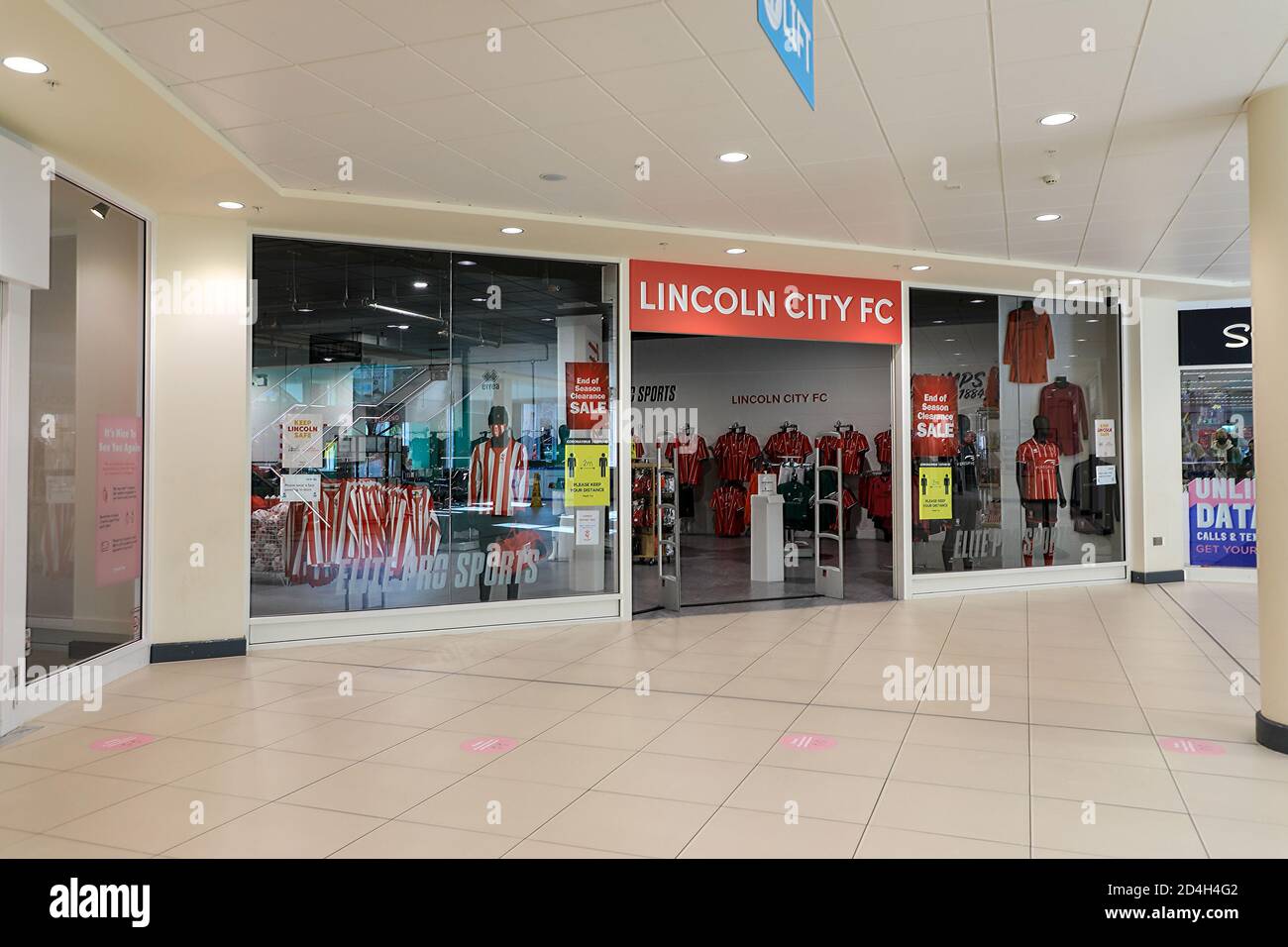Lincoln City Football Club negozio nel Waterside Shopping Center, City of Lincoln, Lincolnshire, Inghilterra, Regno Unito Foto Stock