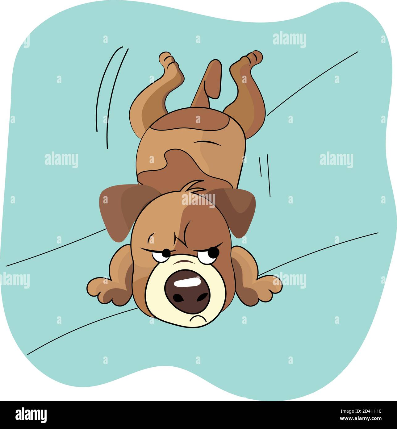 Arrabbiato beagle kawaii Illustrazione Vettoriale