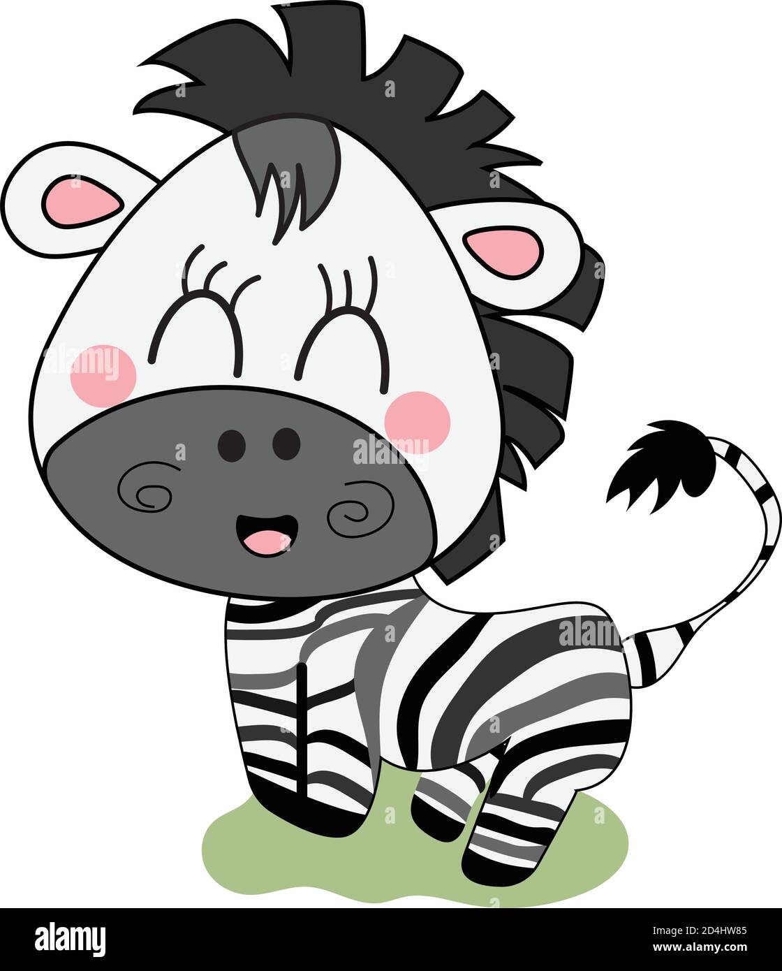Felice zebra kawaii Illustrazione Vettoriale