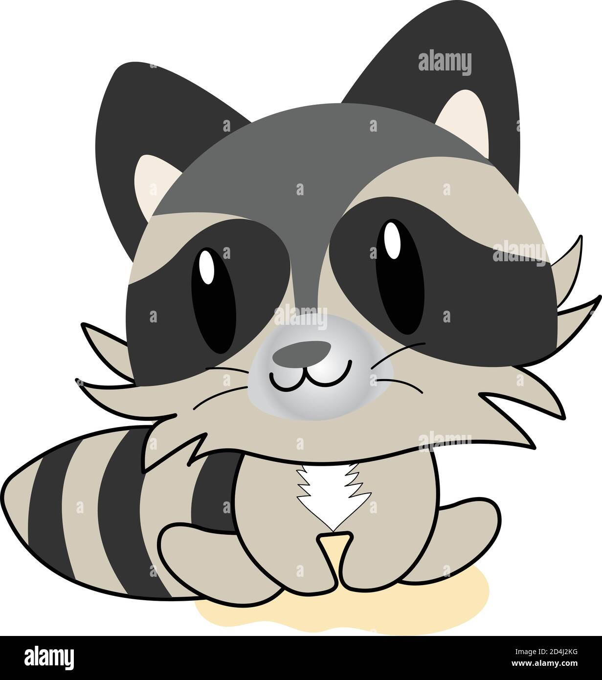 Cartone di un kawaii raccoon Illustrazione Vettoriale