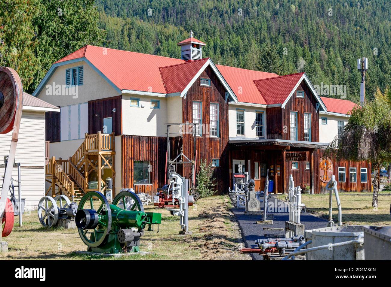 Silverton Gallery and Mining Museum, Silverton, Slocan Valley, Kootenays, British Columbia, Canada Foto Stock