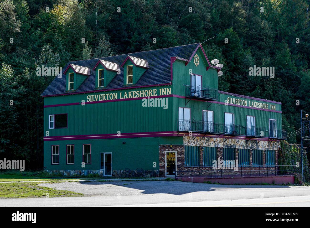 Silverton Lakeshore Inn, Silverton, Slocan Valley, Kootenays, British Columbia, Canada Foto Stock