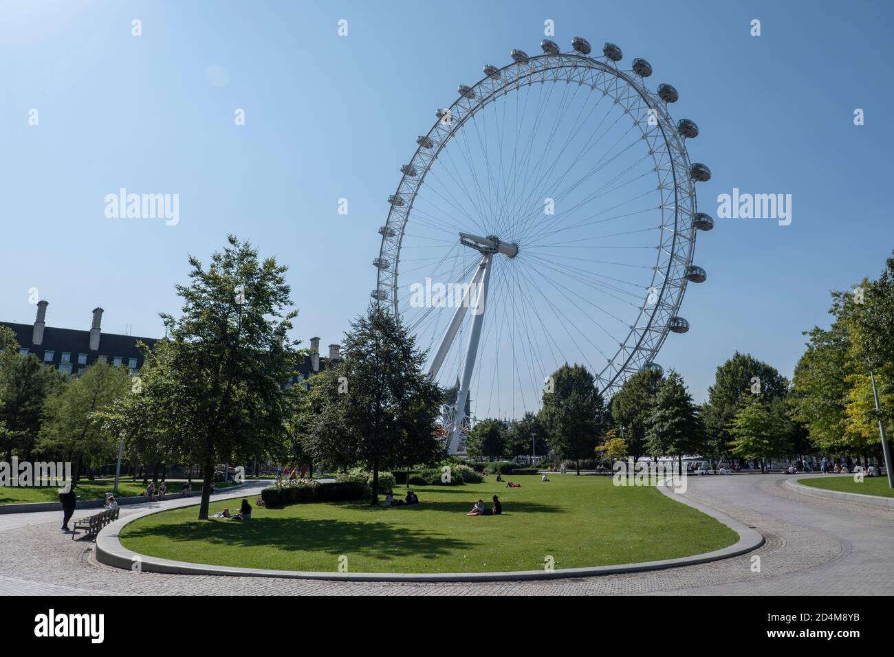 The London Eye al Jubilee Park and Garden il 14 settembre 2020 sulla South Bank nel Regno Unito. Foto di Sam Mellish Foto Stock