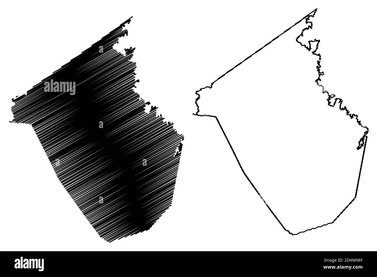 Caldwell County, Kentucky (Stati Uniti, Stati Uniti d'America, Stati Uniti, Stati Uniti, Stati Uniti) mappa vettoriale illustrazione, schizzo scrimolo Caldwell mappa Illustrazione Vettoriale