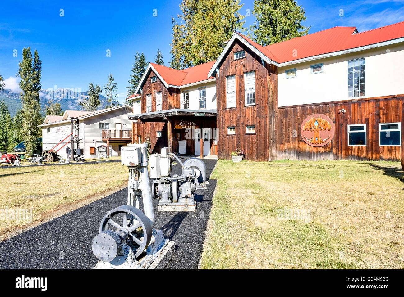 Silverton Gallery and Mining Museum, Silverton, Slocan Valley, Kootenays, British Columbia, Canada Foto Stock