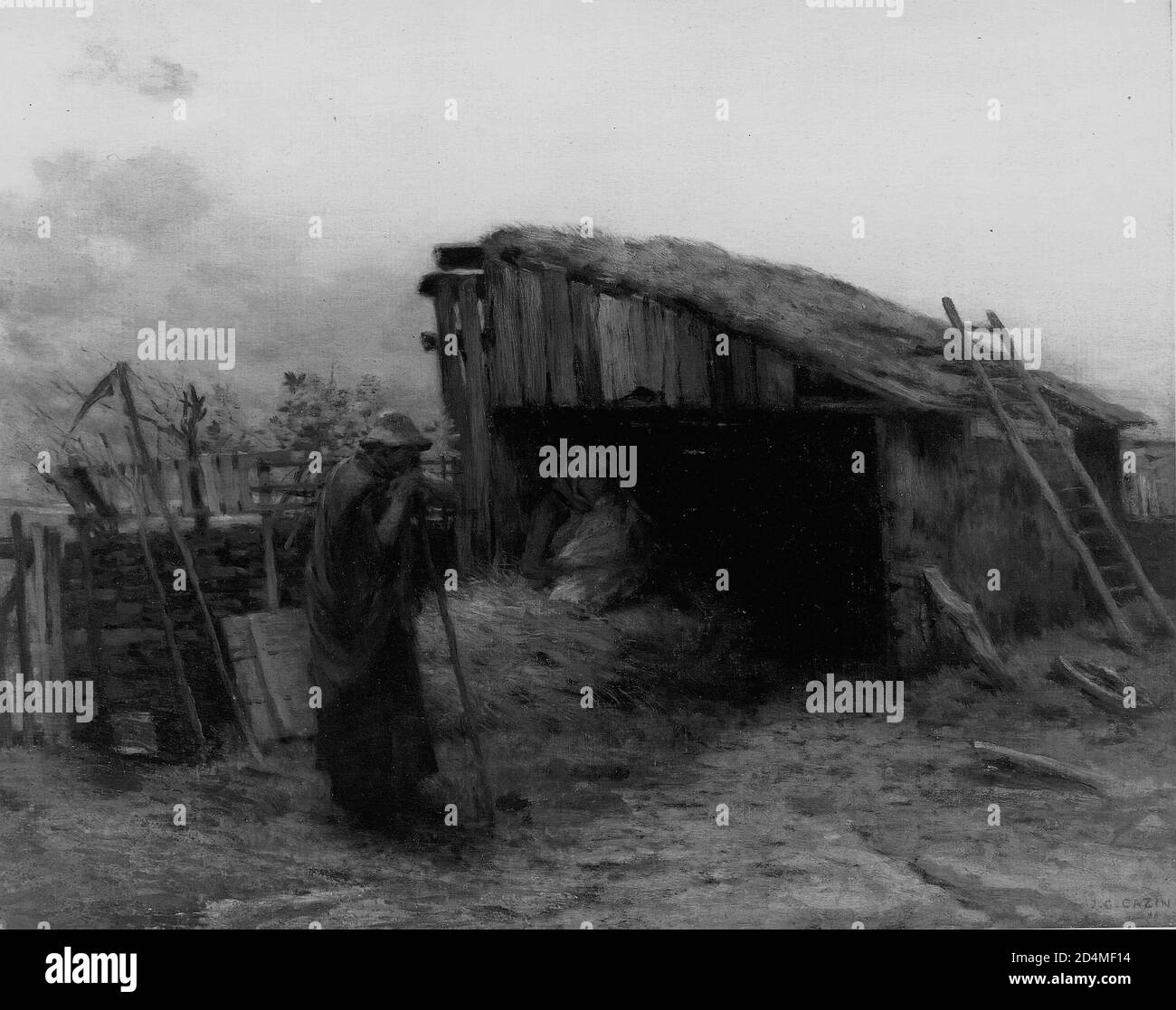 Resto sul volo in Egitto - Data: 1885; /90; Jean Charles Cazin; francese; 1841-1901 Foto Stock