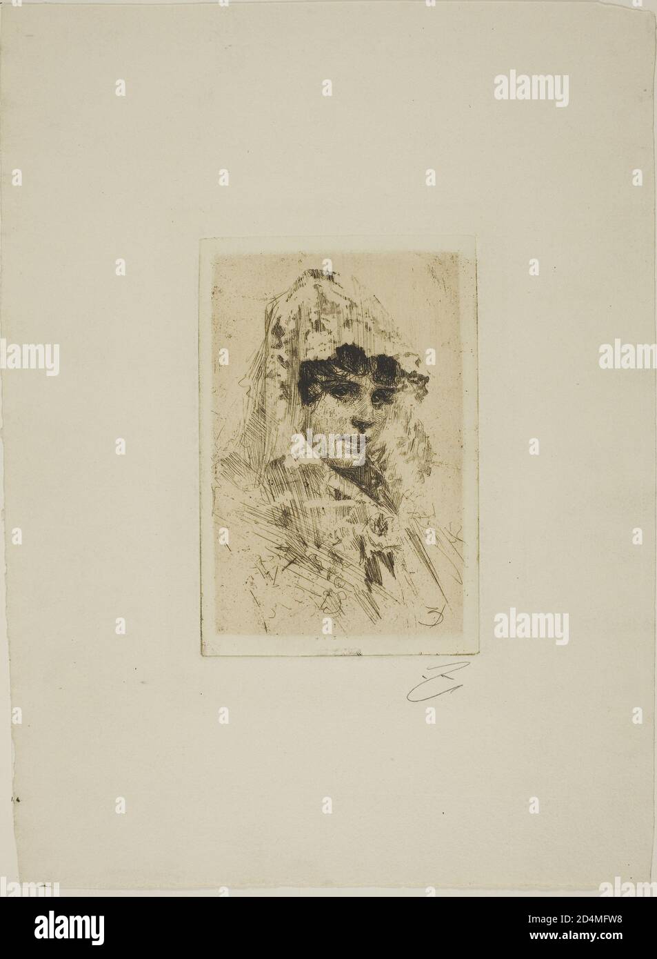 Art del XIX secolo - Donna spagnola ; Data: 1884; Anders Zorn; Svedese; 1860-1920 Foto Stock