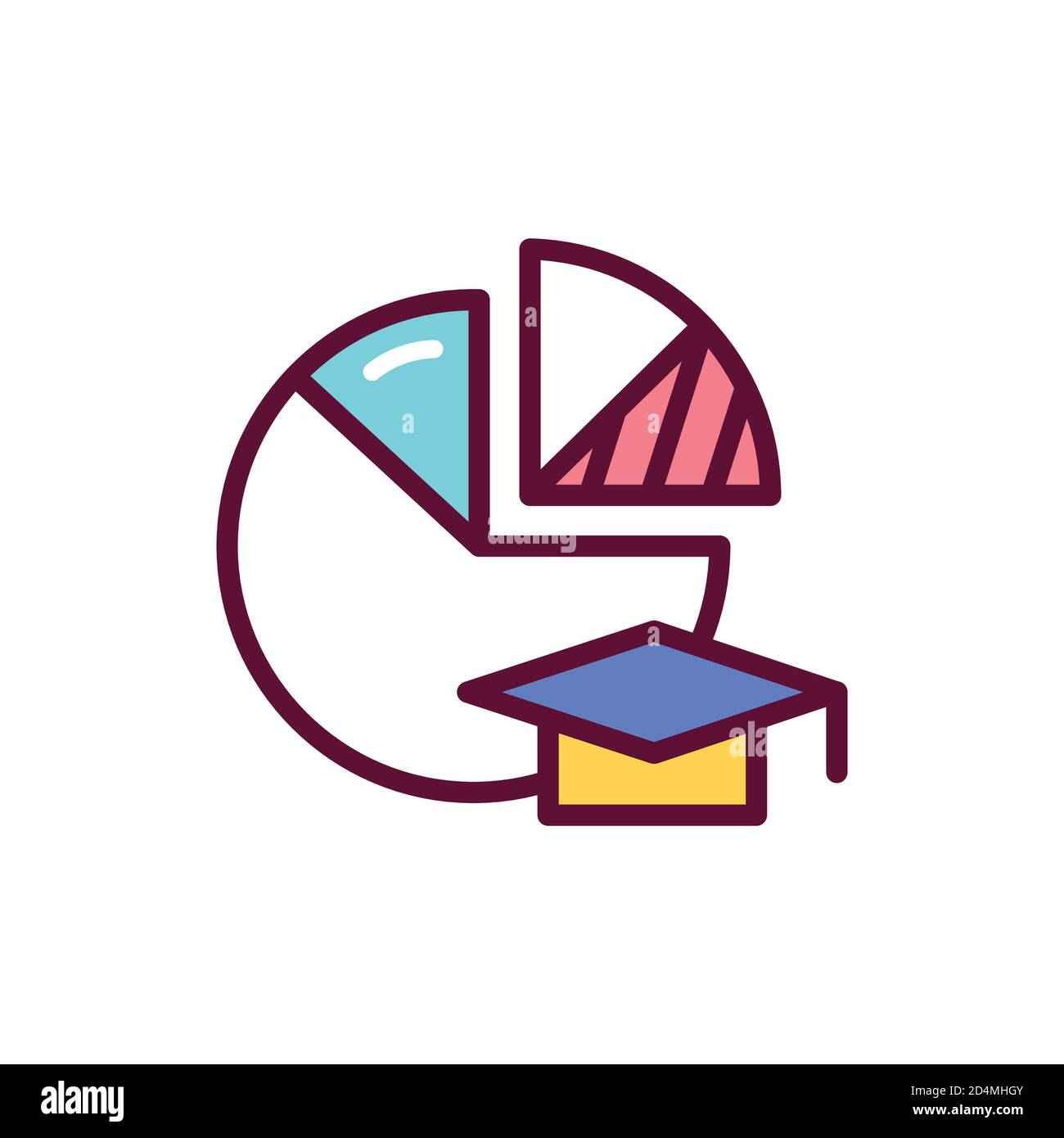 Icona della linea di colori dei corsi aziendali. Illustrazione vettoriale Illustrazione Vettoriale