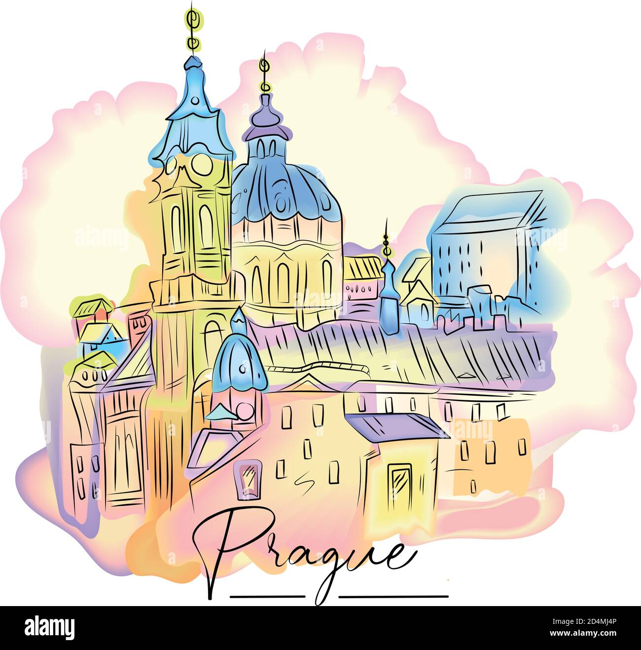 La città di Praga Illustrazione Vettoriale