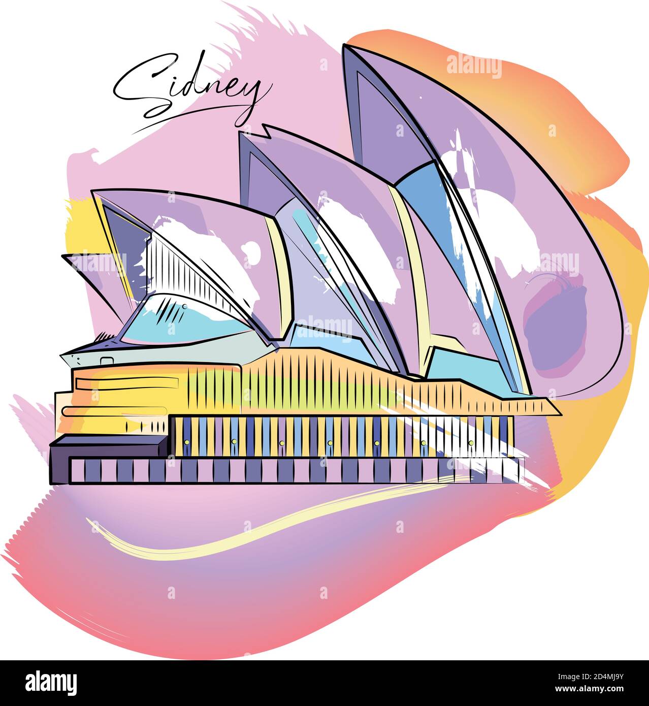 Paesaggio urbano di Sidney Illustrazione Vettoriale