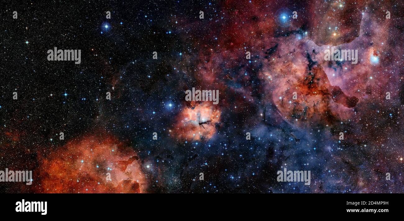 Nebulosa e galassia. Spazio profondo. Elementi di questa immagine forniti dalla NASA. Foto Stock