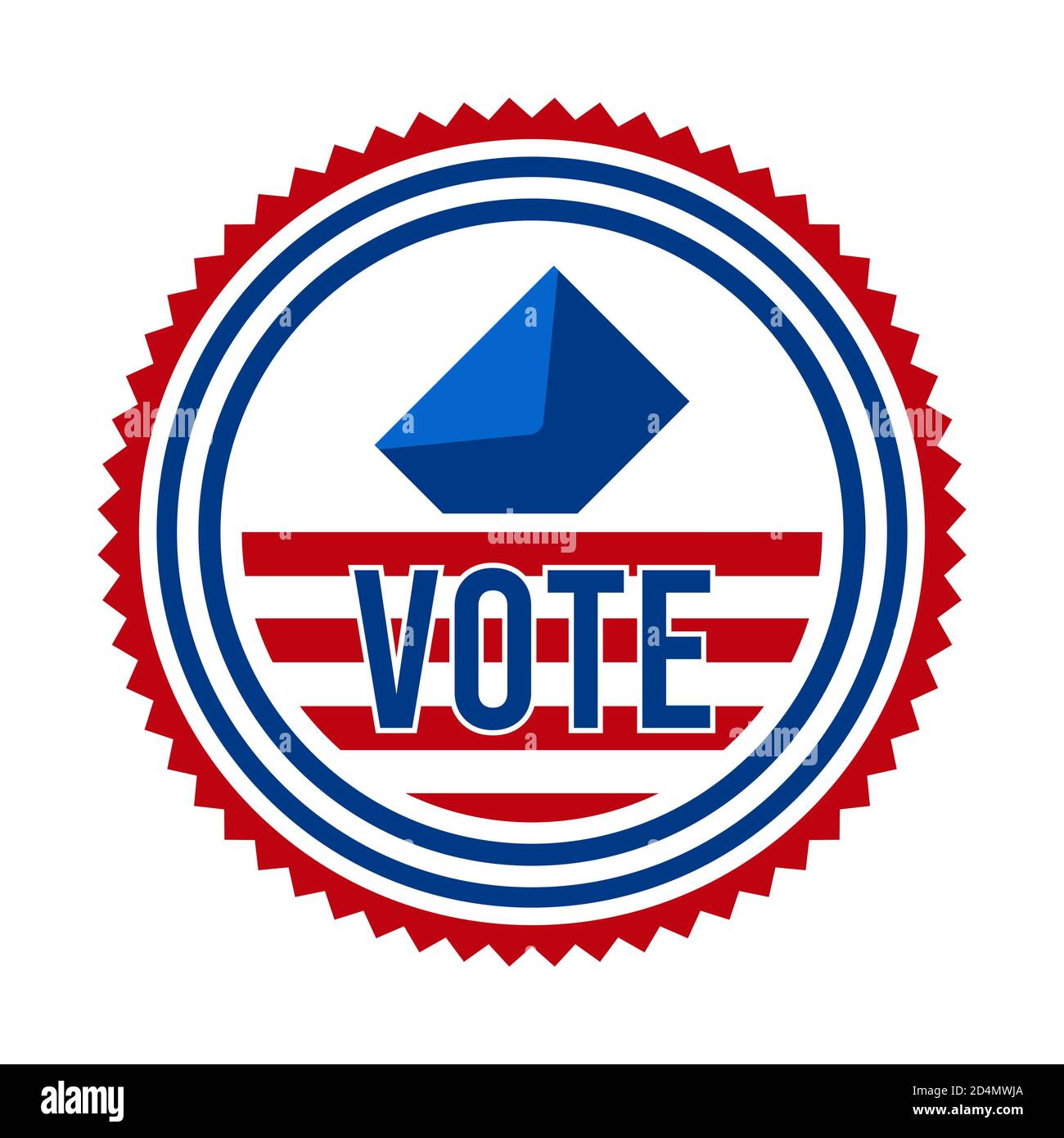 2020 voto elettorale presidenziale Badge. USA Patriotic Stars and Stripes. Stati Uniti d'America Presidente democratico o Repubblicano sostegno pin Illustrazione Vettoriale