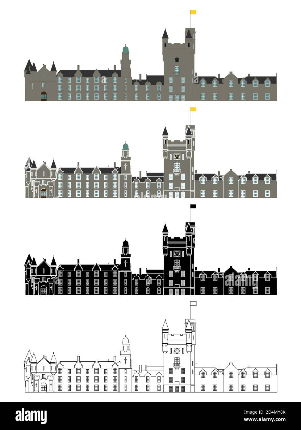 Il Castello Balmoral in Scozia Illustrazione Vettoriale