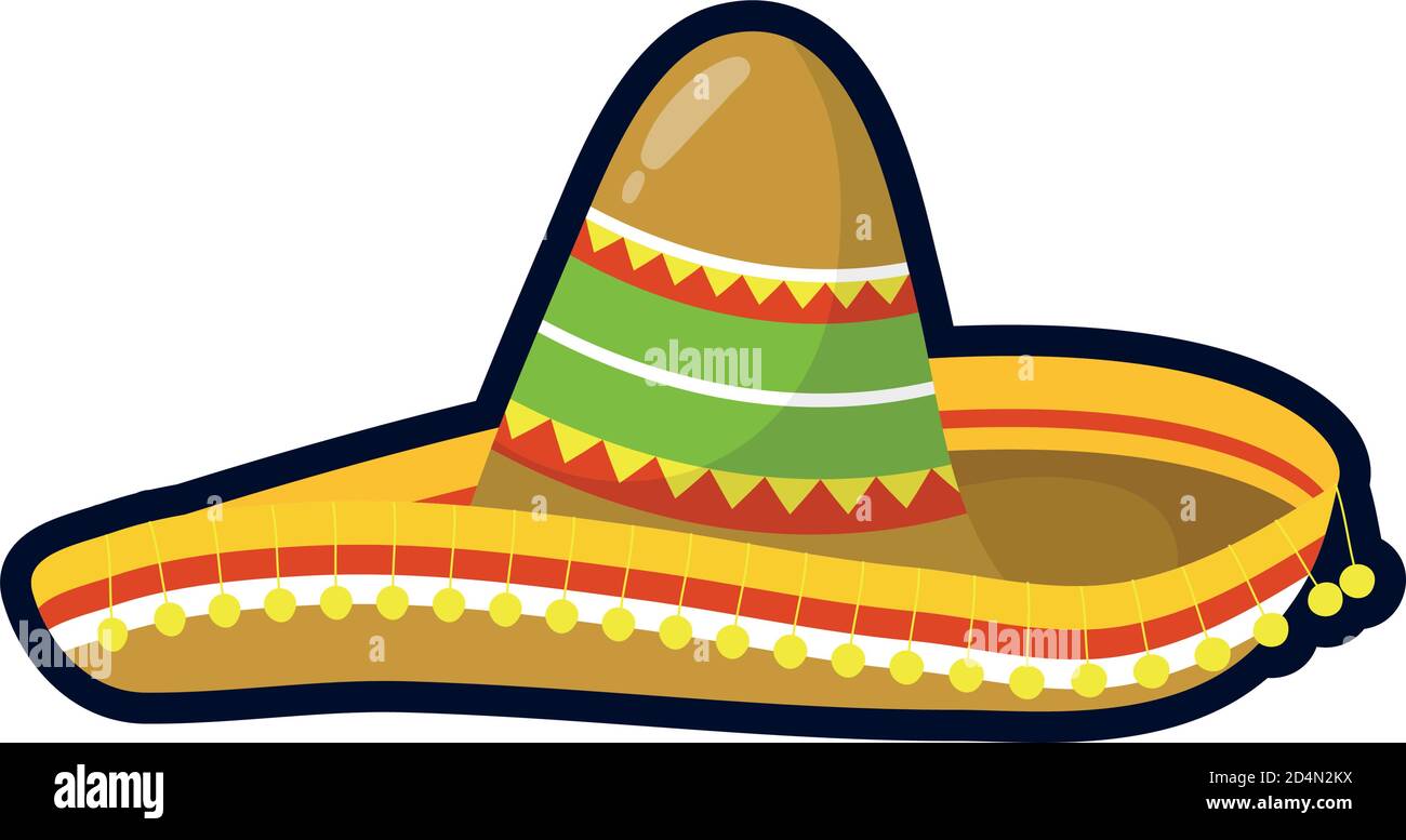 tradizionale messicano mariachi cappello piatto stile icona vettore  illustrazione disegno Immagine e Vettoriale - Alamy
