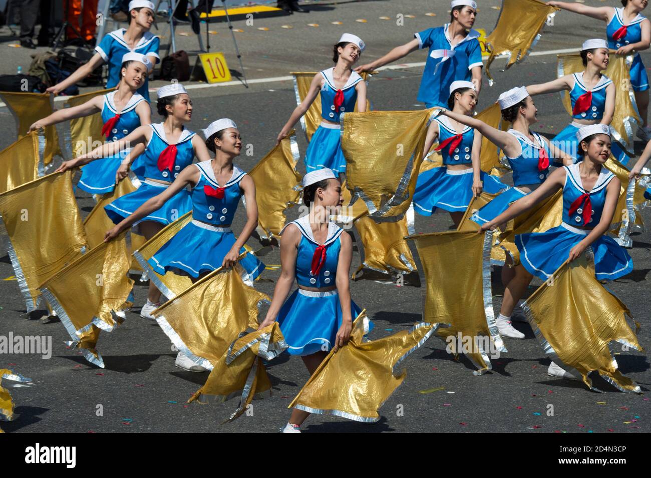 Taipei City, Bo'ai Special zone, Taiwan. 10 Ott 2019. I leader più acclamati si esibiscono durante le prove del doppio decimo giorno nazionale a Ketagalan Boulevard. Credit: LIN Yen Ting/SOPA Images/ZUMA Wire/Alamy Live News Foto Stock