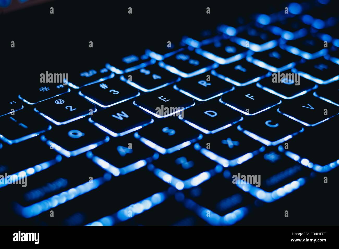 tastiera per laptop con retroilluminazione - macbook Foto Stock
