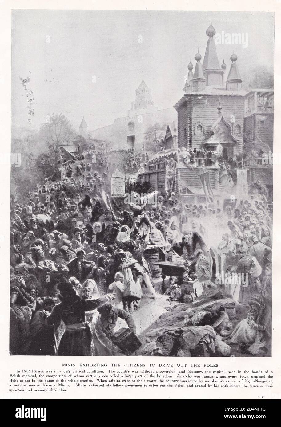 Minin esortando i cittadini a scortare i polacchi 1612 Foto Stock