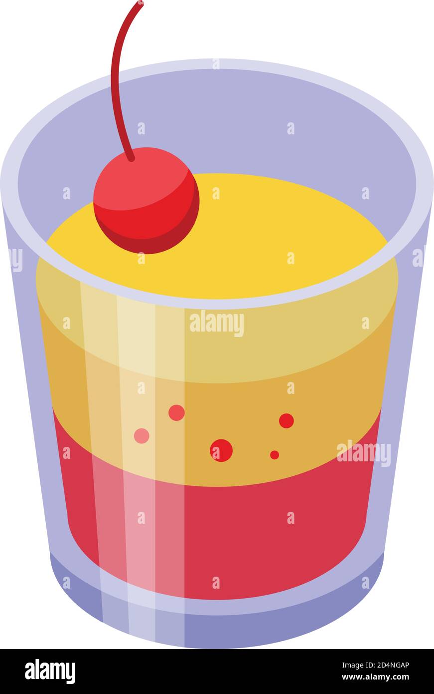 Icona cocktail estivo, stile isometrico Illustrazione Vettoriale