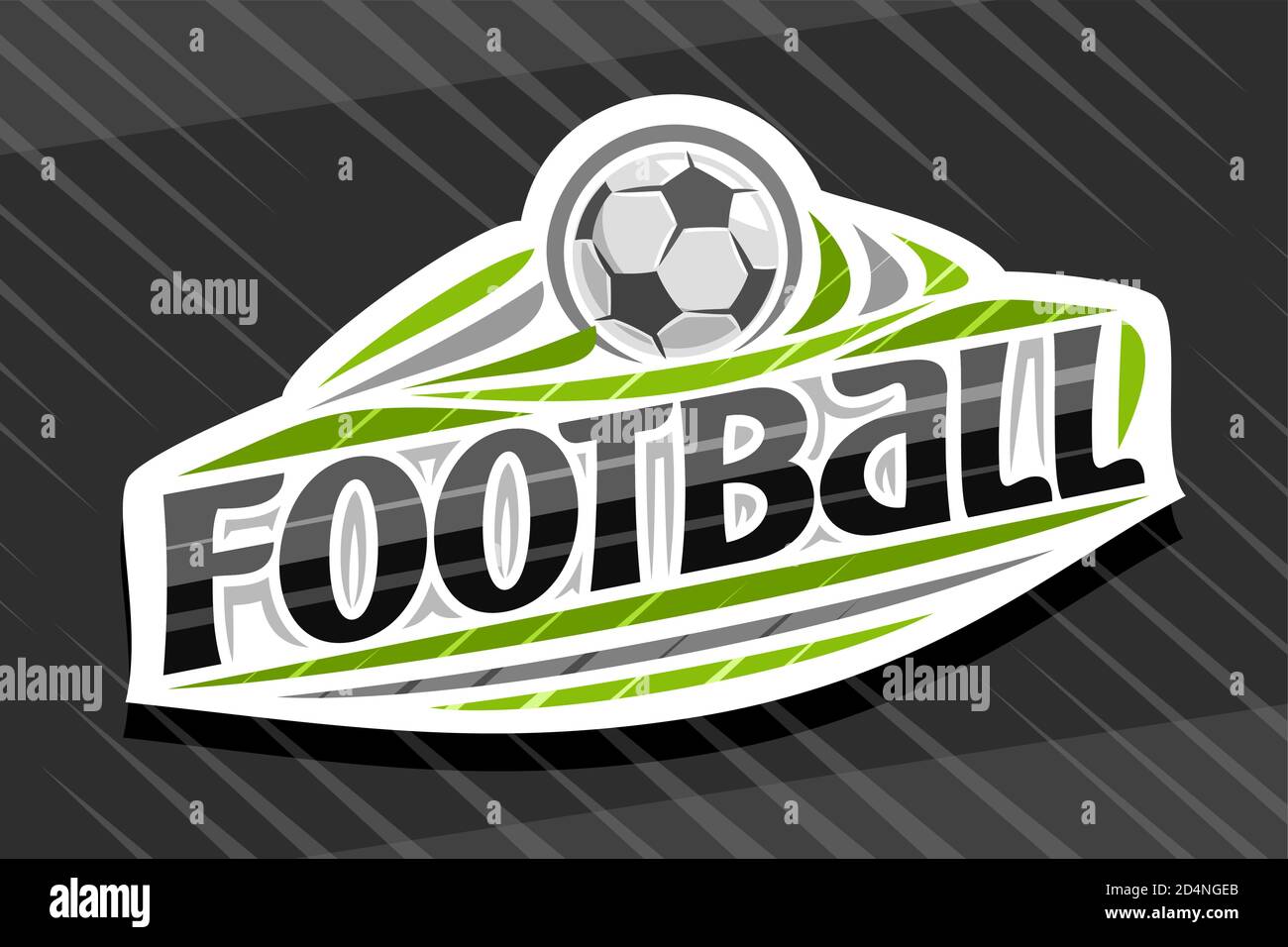 Logo Vector per Football Sport, emblema bianco moderno con illustrazione  della palla volante in gol, scritta unica per il calcio parola nera, segno  sportivo wi Immagine e Vettoriale - Alamy