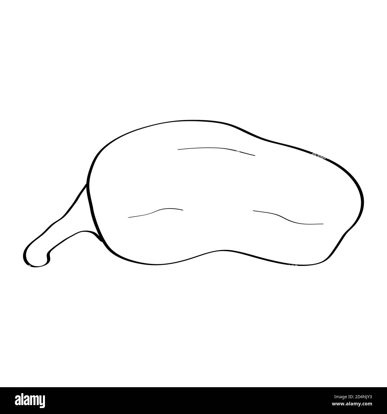 Pepe. Icona a forma di doodle disegnata a mano. Immagine vettoriale in bianco e nero isolata su sfondo bianco. Decorazione per biglietti d'auguri, poster, patches, pri Illustrazione Vettoriale
