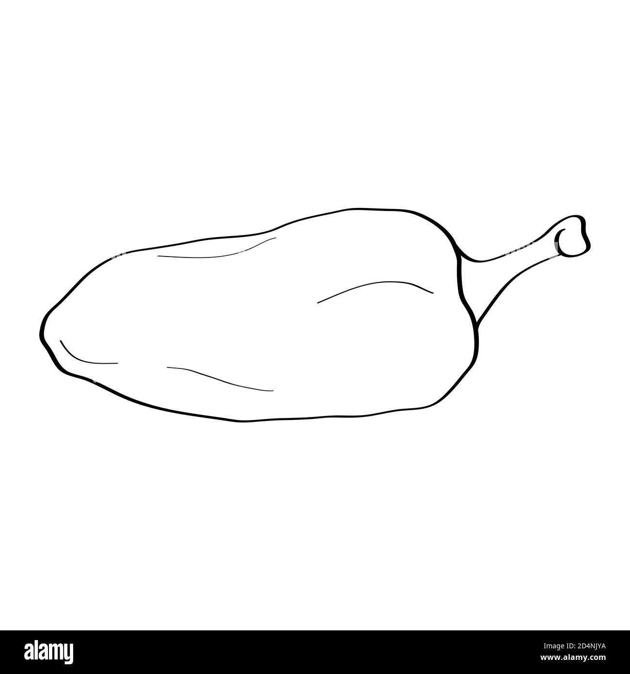Pepe. Icona a forma di doodle disegnata a mano. Immagine vettoriale in bianco e nero isolata su sfondo bianco. Decorazione per biglietti d'auguri, poster, patches, pri Illustrazione Vettoriale