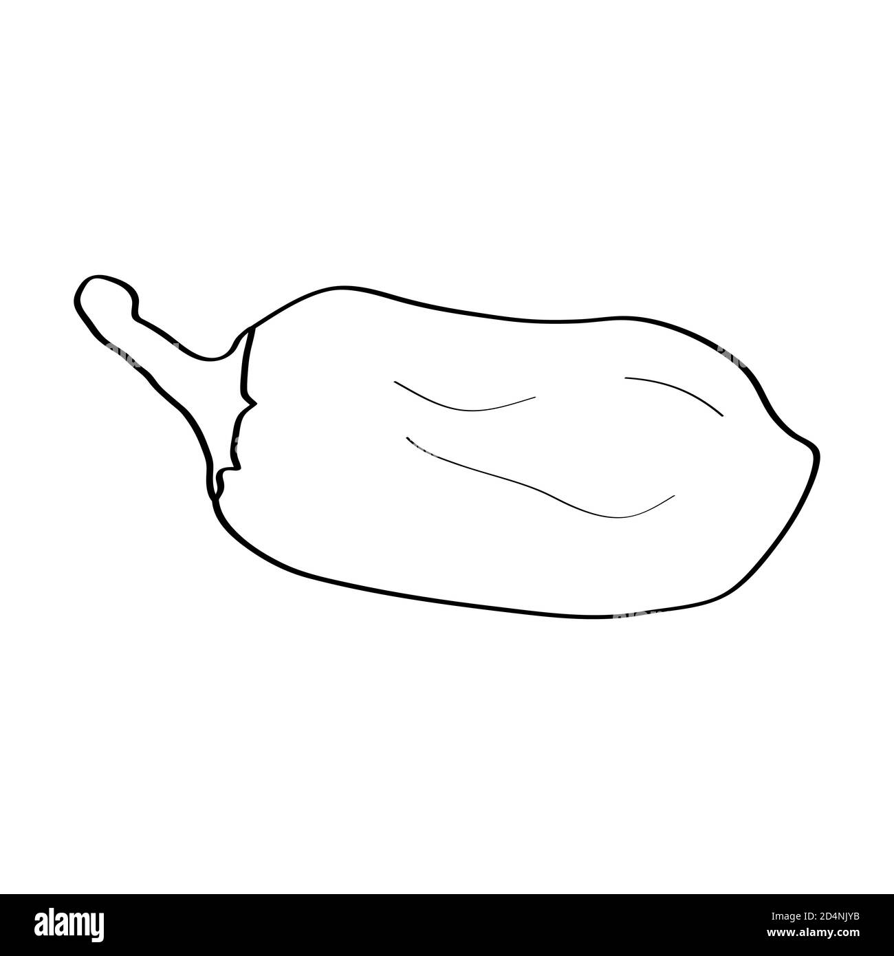 Pepe. Icona a forma di doodle disegnata a mano. Immagine vettoriale in bianco e nero isolata su sfondo bianco. Decorazione per biglietti d'auguri, poster, patches, pri Illustrazione Vettoriale