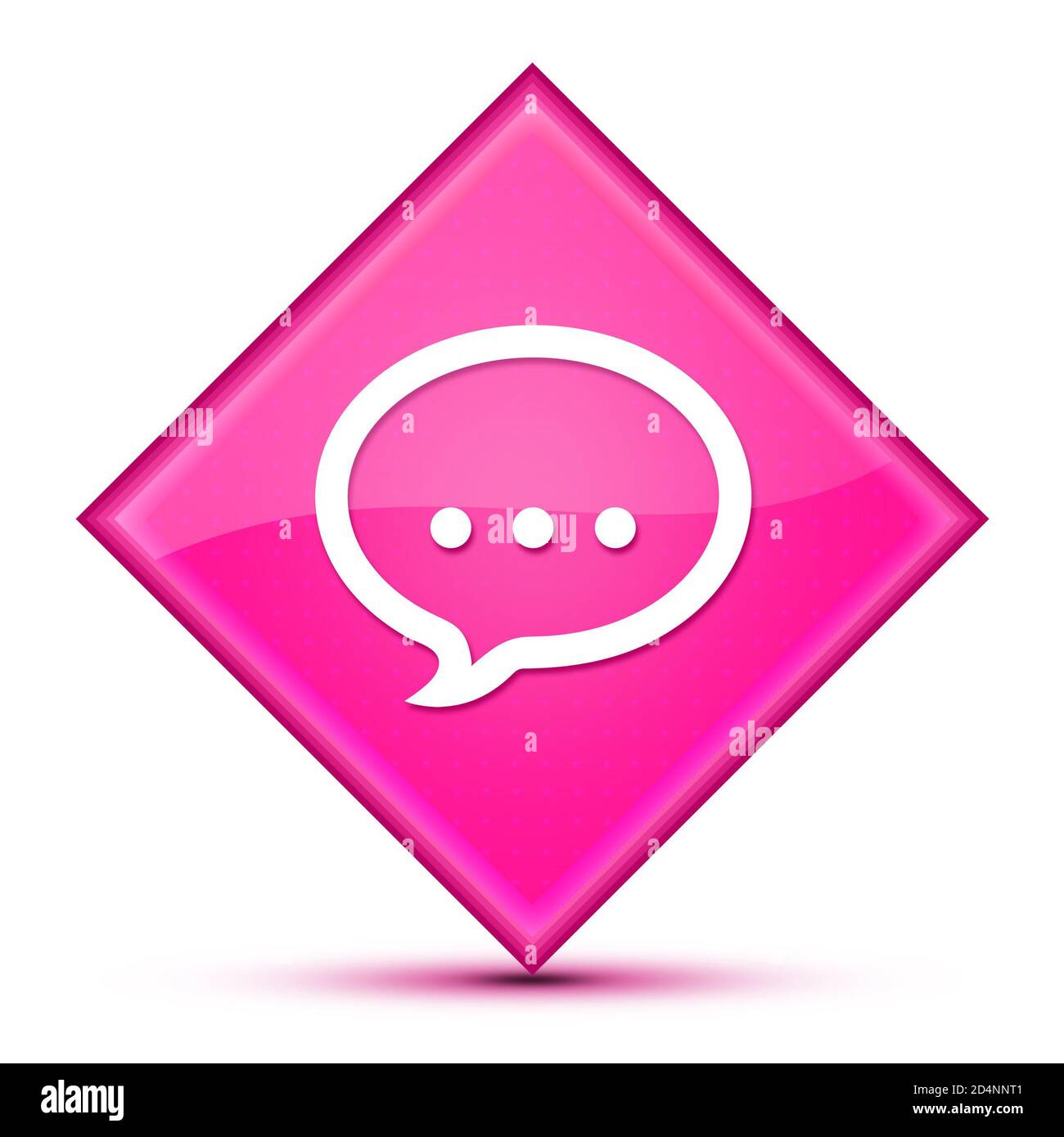 Icona di conversazione isolata su un lussuoso astratto a forma di diamante rosa ondulato illustrazione Foto Stock