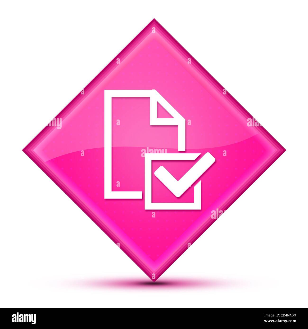 Sondaggio (icona elenco di controllo) isolato su lussuosa illustrazione astratta del pulsante di diamante rosa ondulato Foto Stock