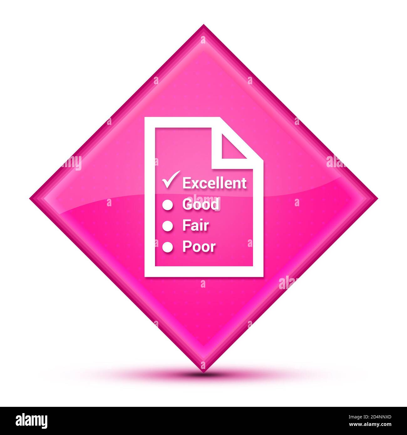 Sondaggio (icona questionario) isolato su lussuosa illustrazione astratta del pulsante di diamante rosa ondulato Foto Stock