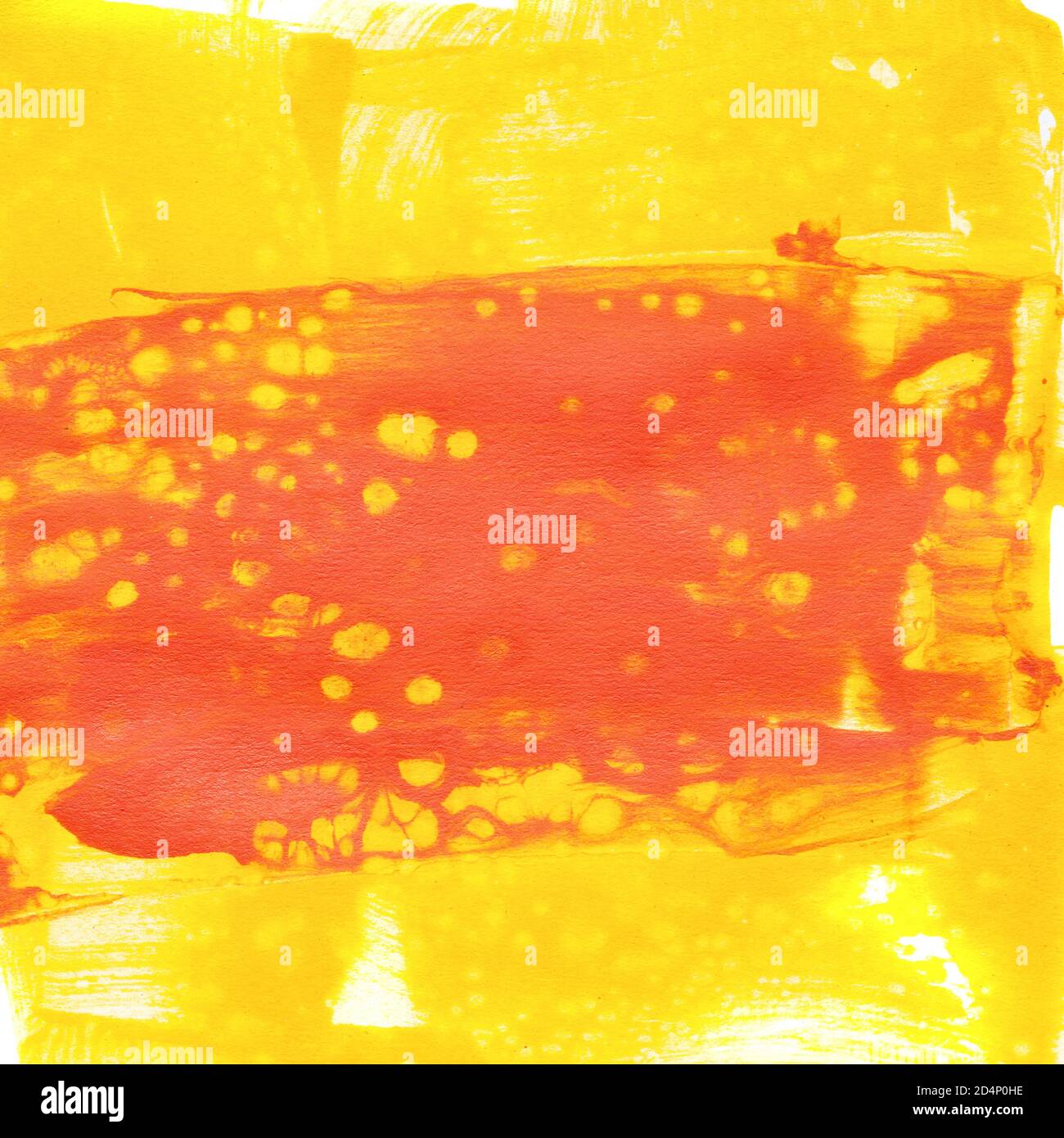 La texture verniciata di giallo rosso con pennellate, può essere usata come sfondo Foto Stock