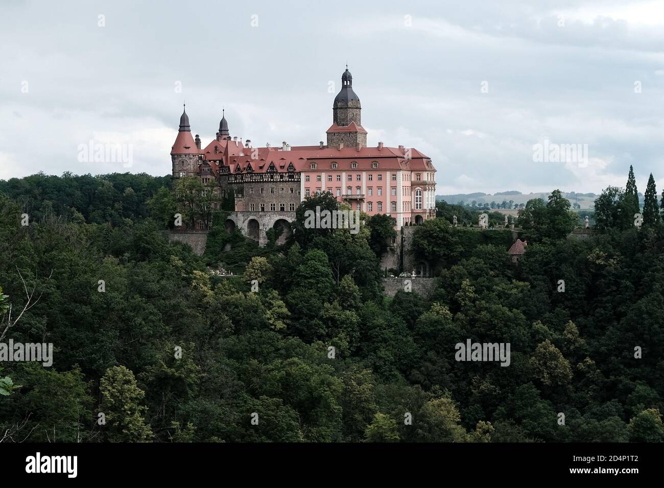 Walbrzych, Polonia - 18 luglio 2020: Castello di Ksiaz, il più grande castello della Slesia. Museo del Castello Foto Stock