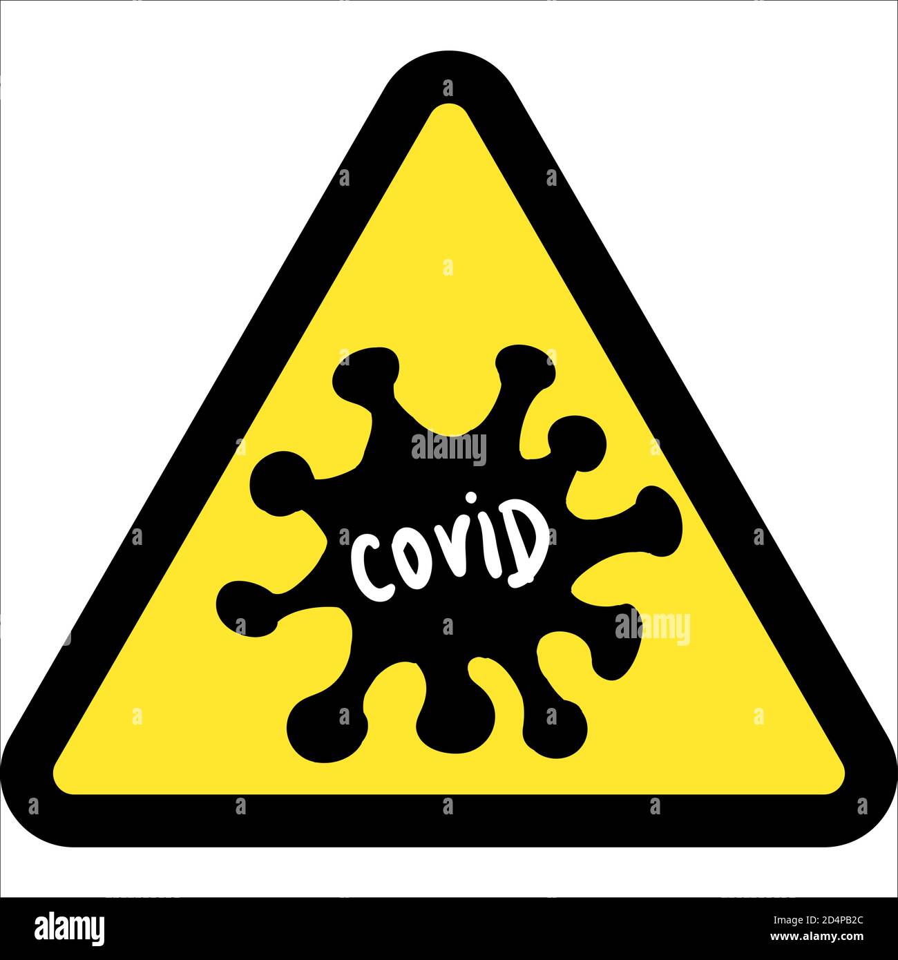 Modello astratto del ceppo virale coronavirus 2019-nCoV COVID-19 MERS-Cov Nuovo coronavirus nel segno di rischio biologico Illustrazione Vettoriale