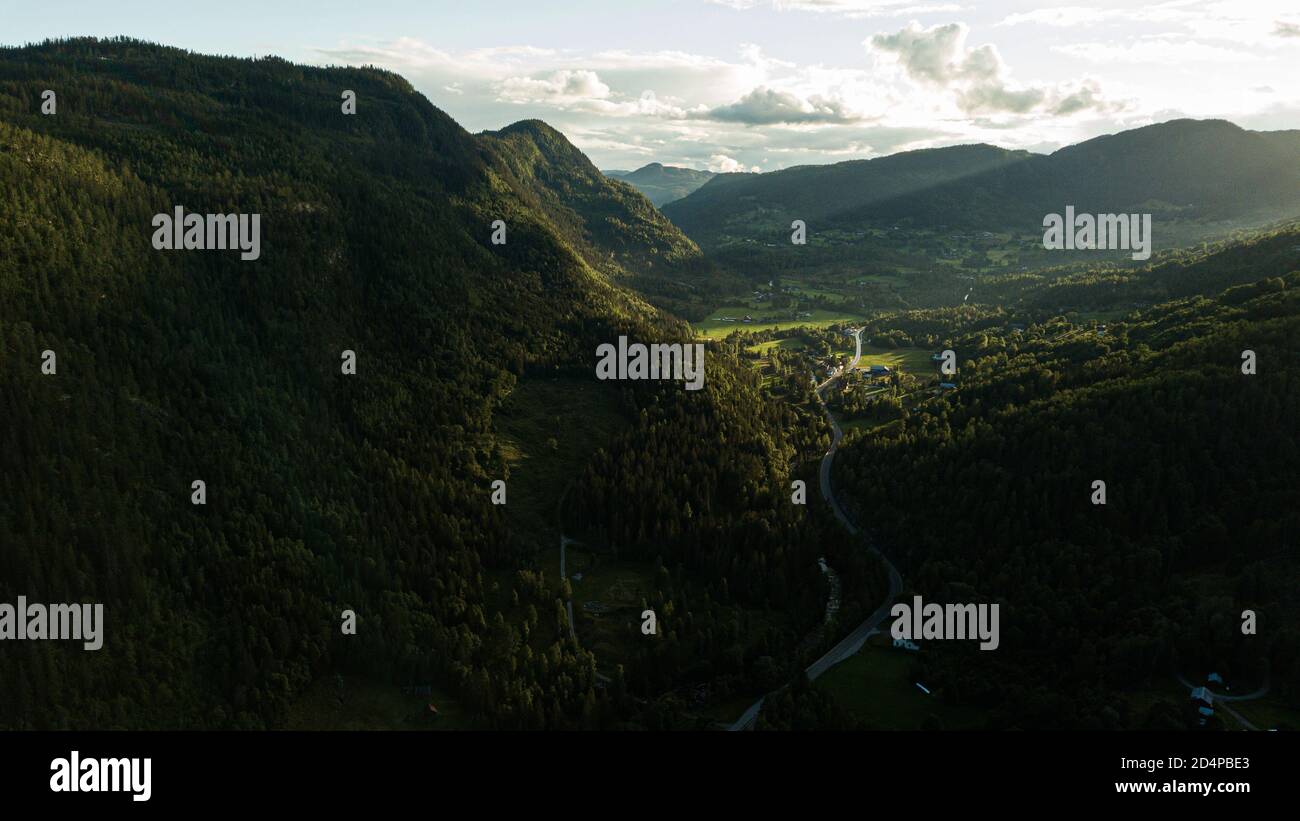 Campagna norvegese nella regione di Vesfold-Telemark Foto Stock