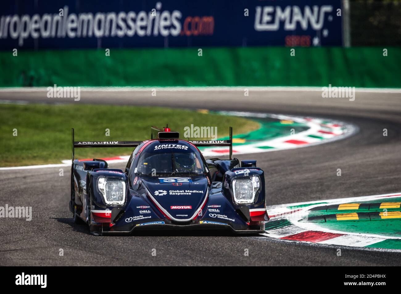 Monza, Italia. 10 ottobre 2020. 32 Owen William (usa), Brundle Alex (gbr), Van Uitert Job (nld), United Autosport, Oreca 07 Gibson, azione durante la 2020 4 ore di Monza, 4° round della 2020 European le Mans Series, dal 9 al 11 ottobre 2020 sull'Autodromo Nazionale di Monza, Italia - Foto Thomas Fenetre / DPPI Credit: LM/DPPI/Thomas Fenetre/Alamy Live News Foto Stock