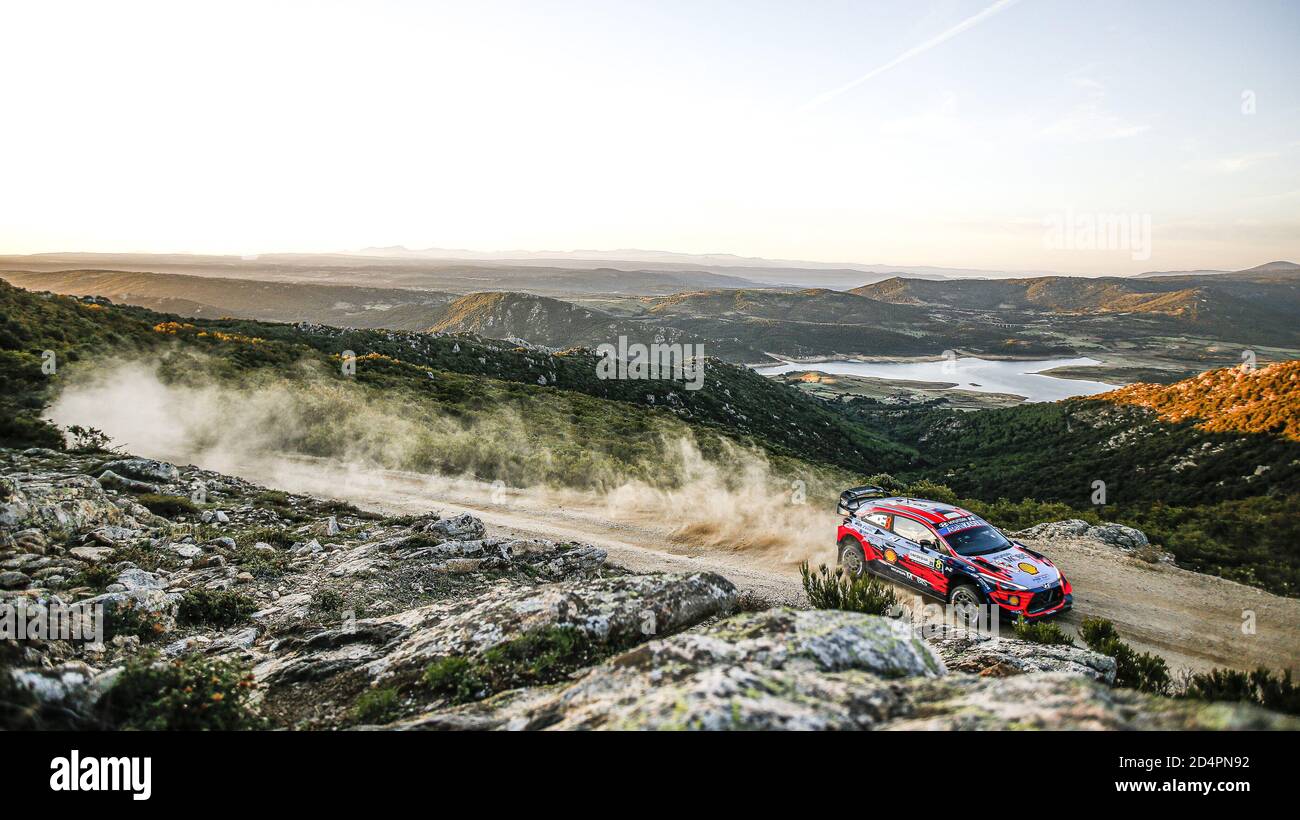 08 TANAK Ott (EST), JARVEOJA Martin (EST), Hyundai i20 Coupe WRC, Hyundai Shell Mobis WRT, azione durante il Rally Italia Sardegna 2020, 6° appuntamento del Campionato FIA WRC 2020 dall'8 al 11 ottobre 2020 ad Alghero, Sardegna in Italia - Foto Paulo Maria / DPPI Credit: LM/DPPI/Paulo Maria/Alamy Live News Foto Stock