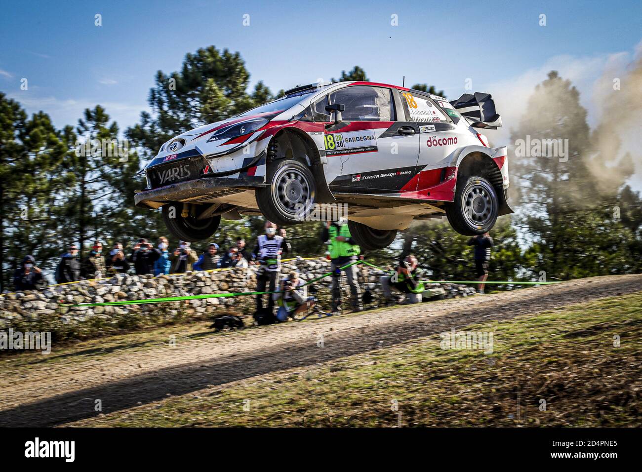 18 KATSUTA Takamoto (JPN), BARRITT Daniel (GBR), Toyota Yaris WRC, Toyota Gazoo Racing WRT, azione durante il Rally Italia Sardegna 2020, 6° appuntamento del Campionato FIA WRC 2020 dall'8 al 11 ottobre 2020 ad Alghero, Sardegna in Italia - Foto Paulo Maria / DPPI Credit: LM/DPPI/Paulo Maria/Alamy Live News Foto Stock